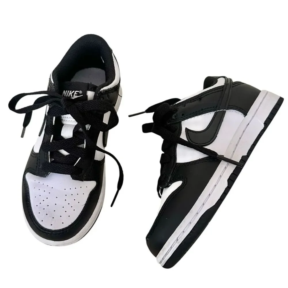 Nike Kids Panda Dunk Low Sneakers Size 10C Black White